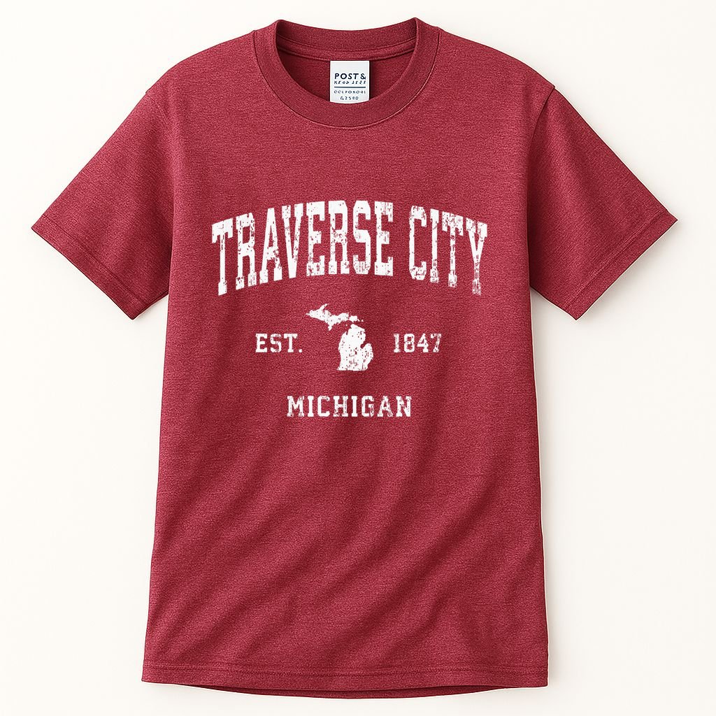 Traverse City Michigan Mi Vintage Athletic Sports Design